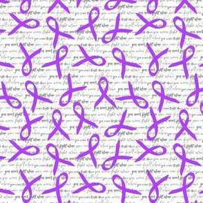 you never fight alone purple ribbons small scale