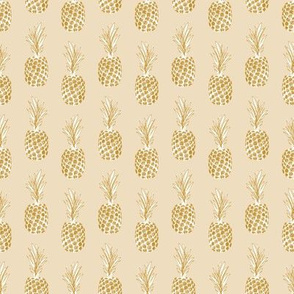 small sketchy pineapple_sand white and gold