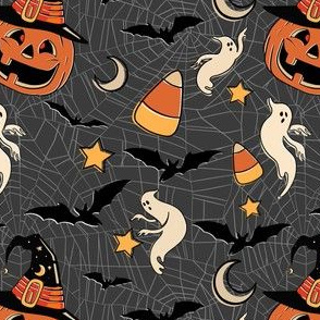 Vintage Halloween Jack O' Lanterns and Ghosts