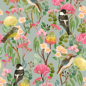 Australian Birds and Blooms {Silver}