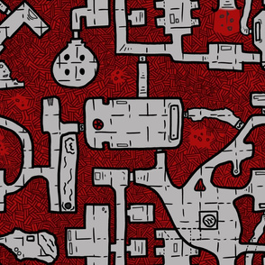 Large Dungeon Crawl Map Red