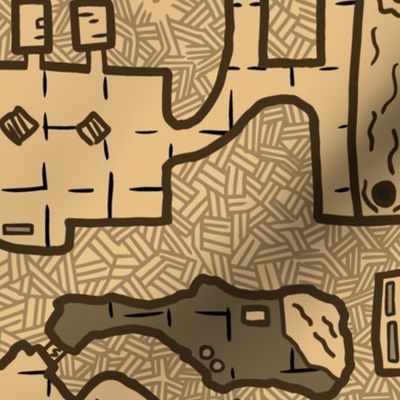 Large Dungeon Crawl Map Sepia