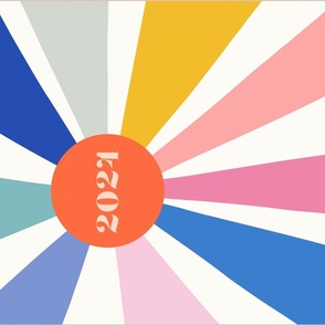 Bright New Year multi 2024 (no calendar) tea towel by Pippa Shaw