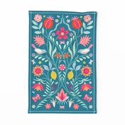 Favourite Things tea towel teal by Pippa Shaw