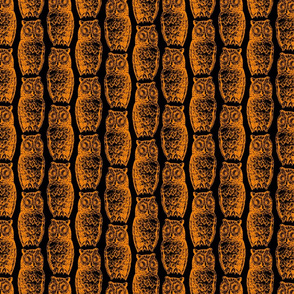 spooky owl orange on black