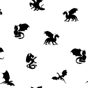 dragons are real - black/white - large