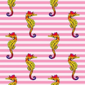 Seahorse Pink Stripe Small