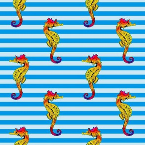 Seahorse Blue Stripe Small