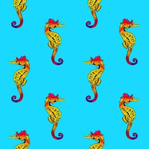 Seahorse  Turquoise Blue Small