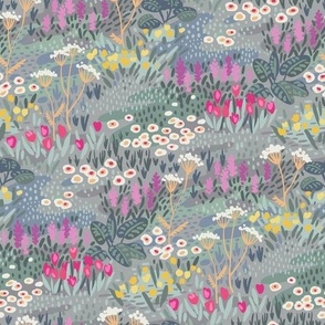 Floral meadow grey