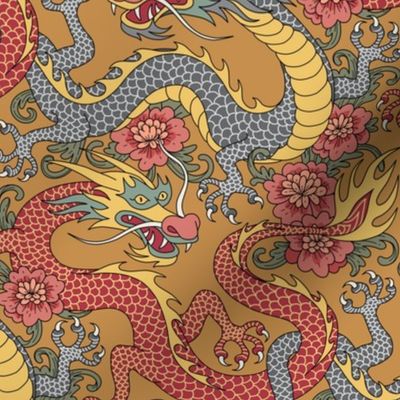 chinese dragons gold