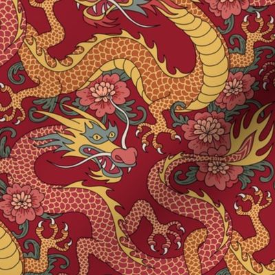 chinese dragons red