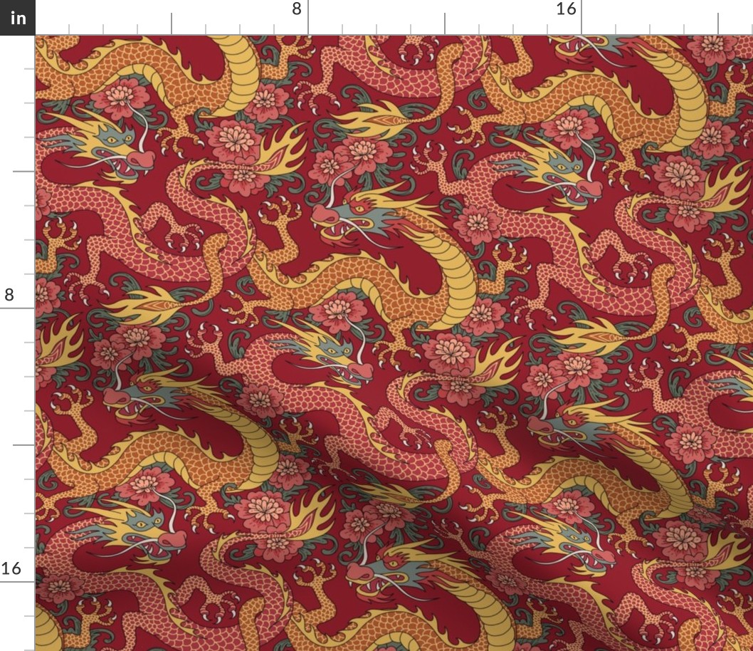 chinese dragons red