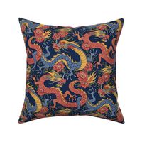 chinese dragons blue