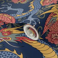 chinese dragons blue