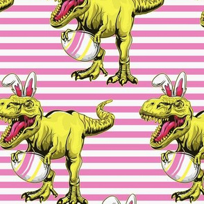 T-Rex Dino Easter Pink Stripes