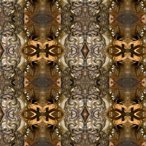 golden silver tribal masks bronze metallic Neo Art Deco table runner tablecloth napkin placemat dining pillow duvet cover throw blanket curtain drape upholstery cushion duvet cover wallpaper fabric living decor clothing shirt 
