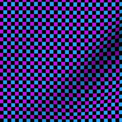 Vibrant Purple Blue Checkered