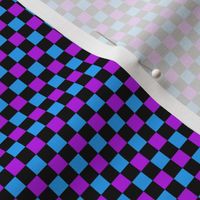 Vibrant Purple Blue Checkered