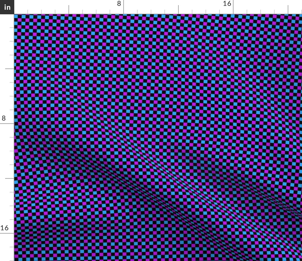 Vibrant Purple Blue Checkered