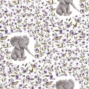 8" Baby elephant mix and match full lilac blooms