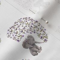 4" Baby Elephant Lilac with Florals Mix and Match