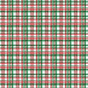 (micro scale) Christmas watercolor plaid (bright) C20BS