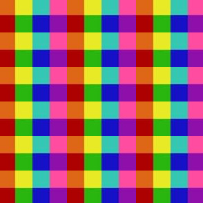 Rainbow Checkerboard Gingham