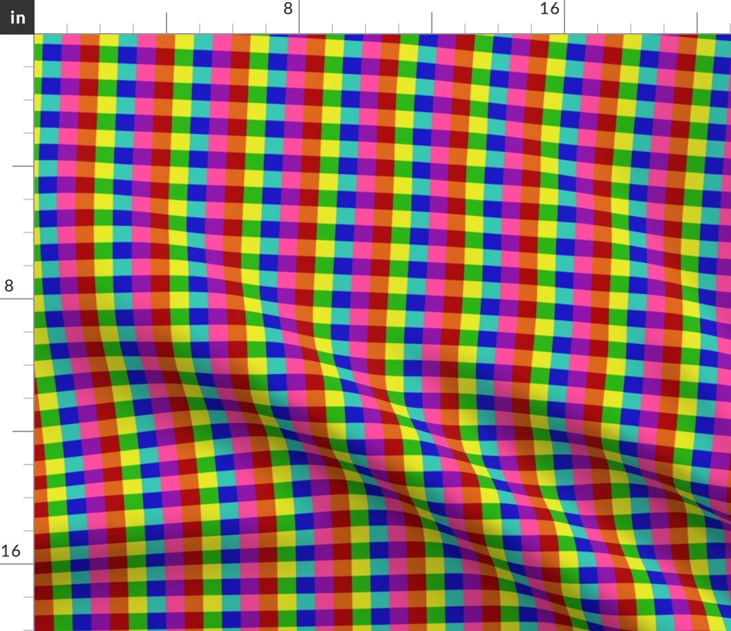 Rainbow Checkerboard Gingham