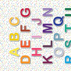 Rainbow Alphabet Sprinkles Tea Towel 