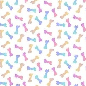 Dog Bones Rainbow White Sm Print