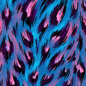 Leopard Print - Blue / Pink - Large Scale