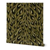 Leopard Print - Olive Green - Large Scale