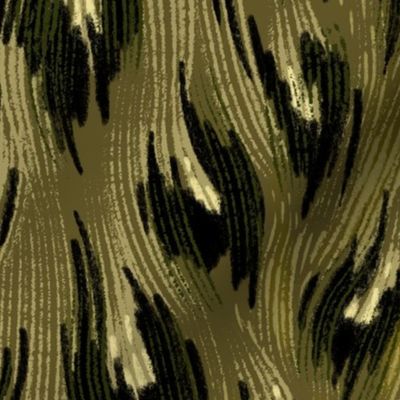 Leopard Print - Olive Green - Large Scale