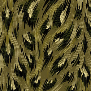 Leopard Print - Olive Green - Large Scale