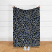 Leopard Print - Navy Blue / Gold - Large Scale