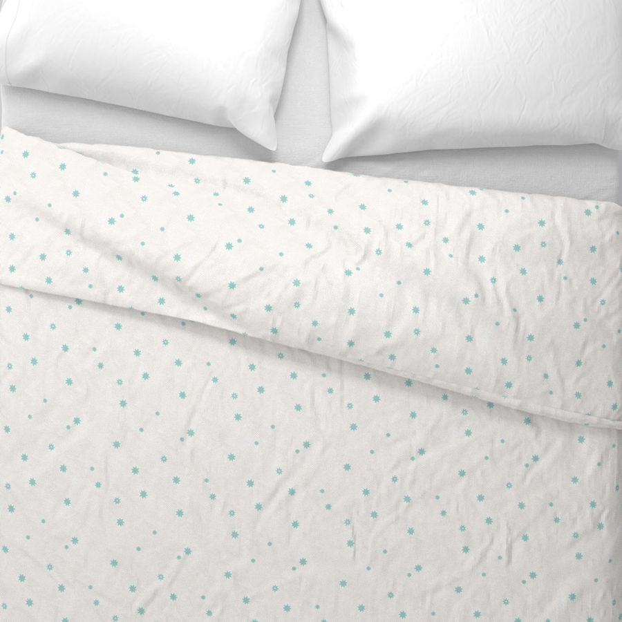 Dot star constellation, ivory & aqua