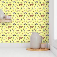 Woodland Animals on Yellow