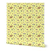 Woodland Animals on Yellow