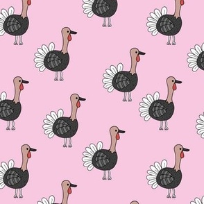 Little quirky turkey thanksgiving holiday icon animal design kids pink girls
