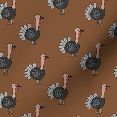 Little quirky turkey thanksgiving dinner holiday icon animal design kids russet copper brown
