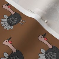 Little quirky turkey thanksgiving dinner holiday icon animal design kids russet copper brown