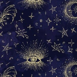 Mystic design vintage style. Eye, moon, stars