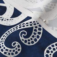 Mythos - Nautical Octopus Damask Blue Jumbo Scale