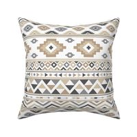 Southwestern - native american inspired geometrics in neutral tones - beige and grey geometrical aztec - western