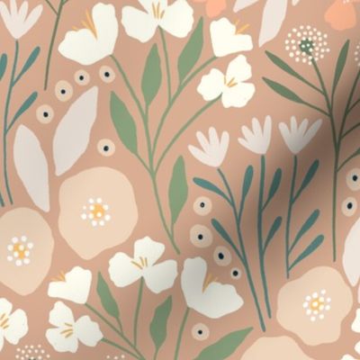 Fiona floral (tan) (small scale)