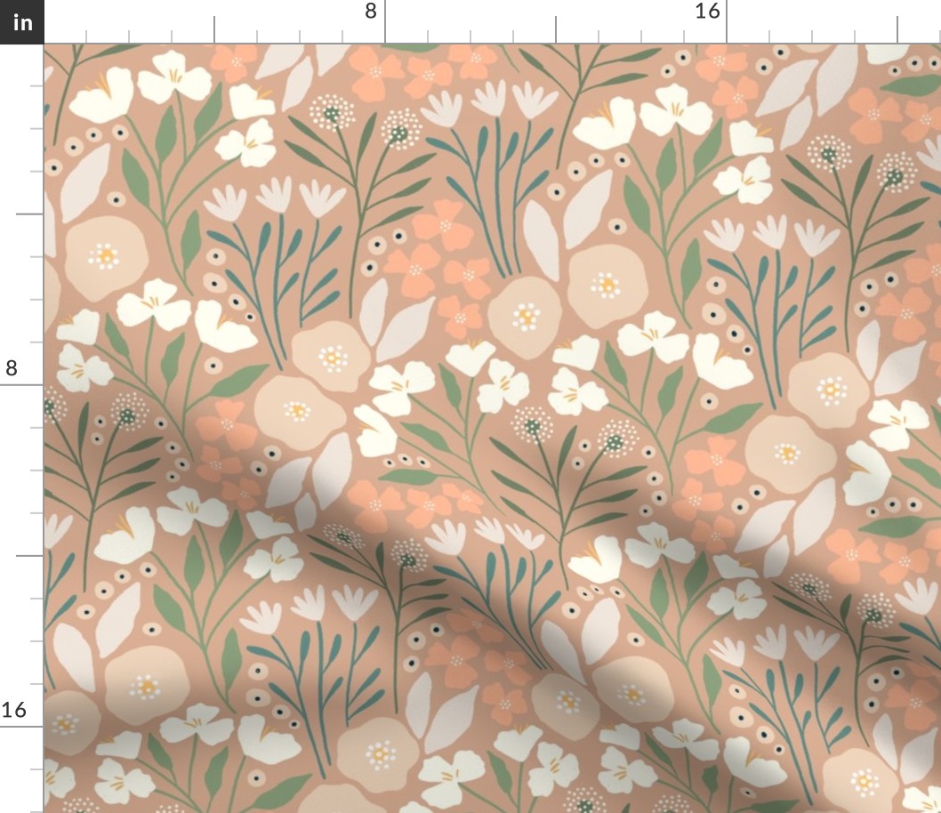 Fiona floral (tan) (small scale)
