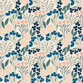 Fiona floral (navy and pink) (small scale)