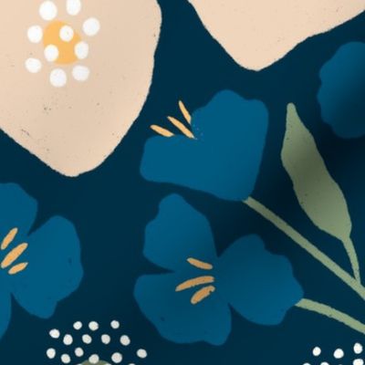 Fiona floral (dark navy) (jumbo)