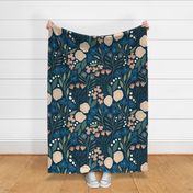 Fiona floral (dark navy) (jumbo)